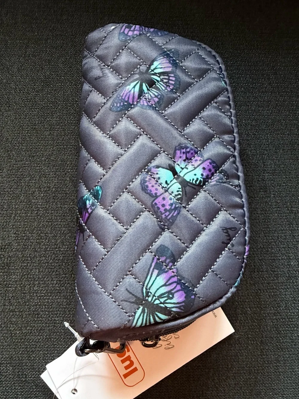Lug Bobsled Eyeglass Case Pouch Bag – Butterfly Grey Gray Purple Blue